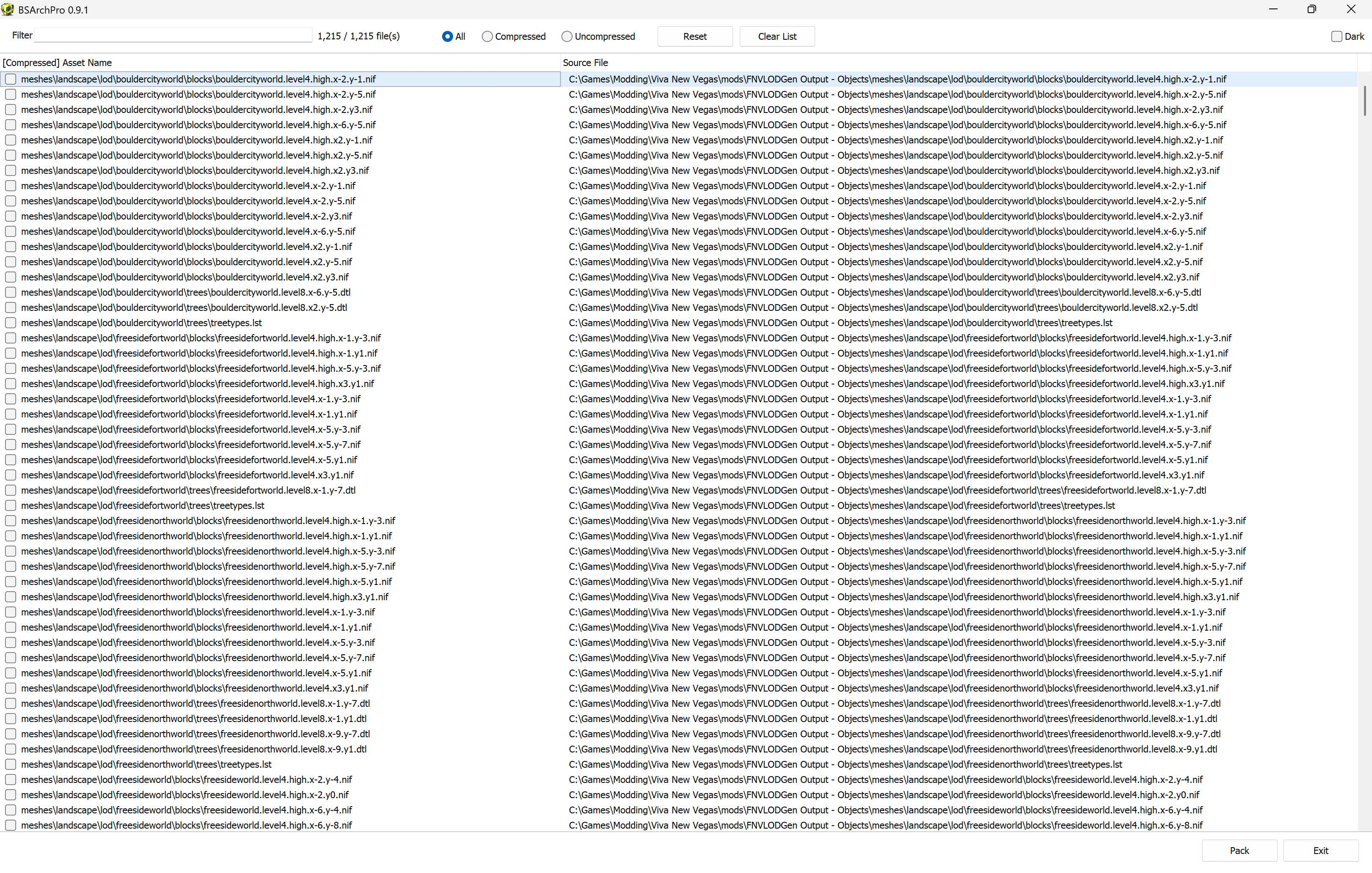 BSArch Pro containing Object LOD files